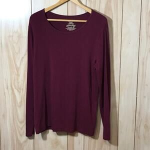 Faded Glory Purple Round Neck Long Sleeve Top XXL